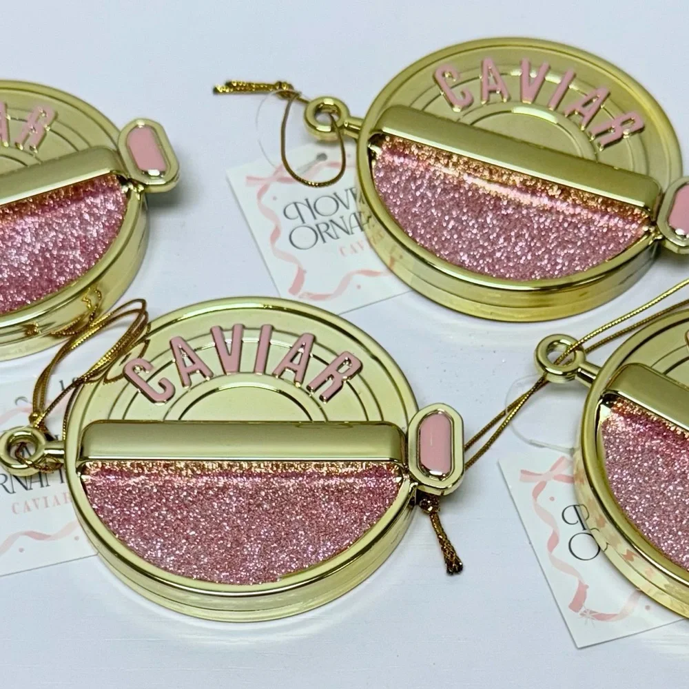 Target Pink and Gold Caviar Ornaments